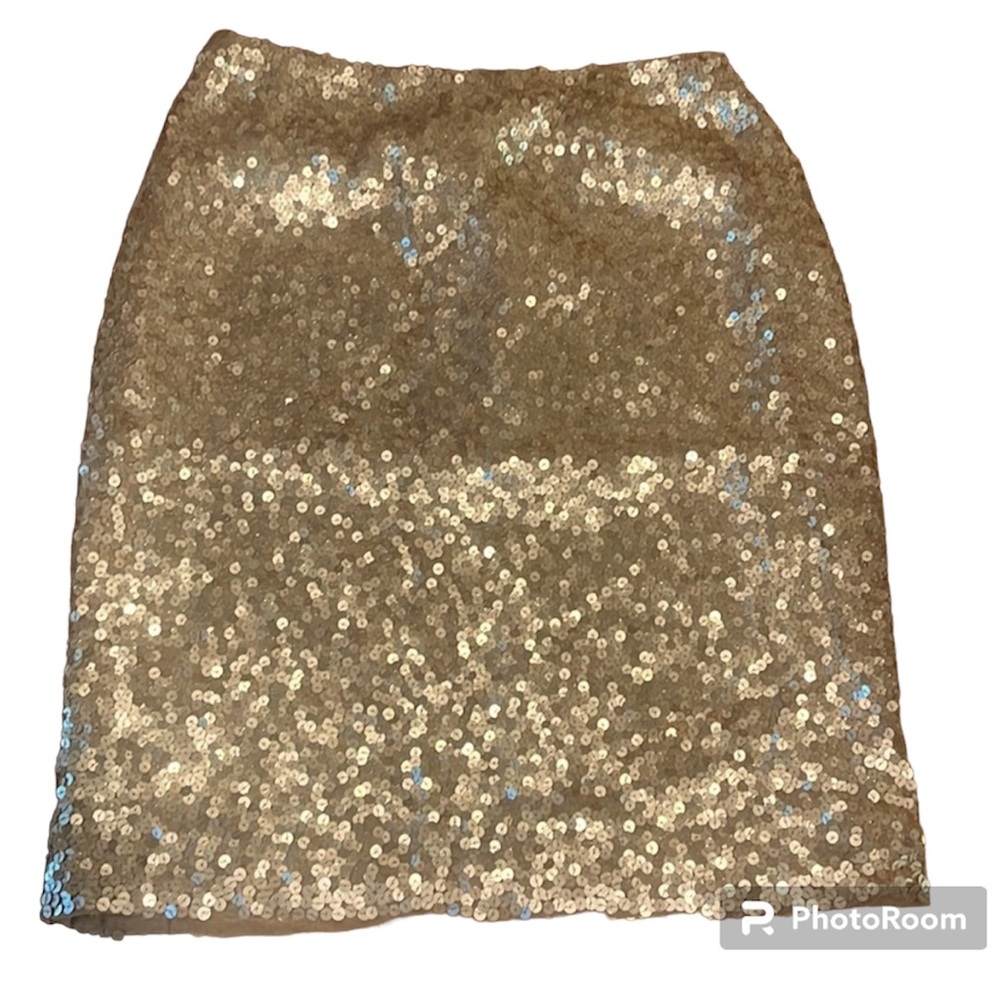 EUC Shelli‎ Segal Gold sequin pencil skirt - size 6